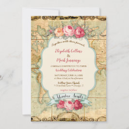 アドベンチャーアウェイツヴィンテージワールドマップバラ 招待状