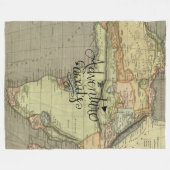 アドベンチャーアウェイツヴィンテージワールドマップ フリースブランケット (正面(横))