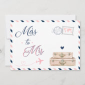 アドベンチャーアウェイツ旅行ブリアドルシャワーネイビーピンク 招待状 (裏面)