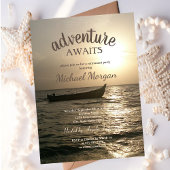 アドベンチャーアウェイツ、ボートサンセットシーリタイアメントパーティー 招待状
