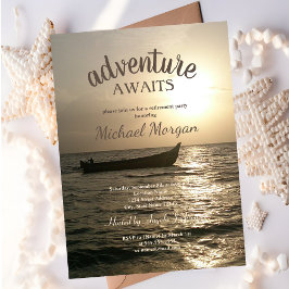 アドベンチャーアウェイツ、ボートサンセットシーリタイアメントパーティー 招待状