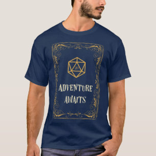 アドベンチャーアウェイツD20サイコロテーブルトップRPG Tシャツ