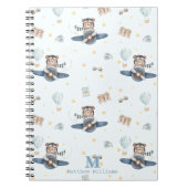 アドベンチャーアビエーションキュートベアーブルー飛行機モノグラム ノートブック (正面)