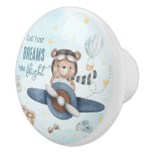 アドベンチャーアビエーションキュートベアーブルー飛行機 セラミックノブ (右)