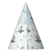 アドベンチャーアビエーションベアーブルー飛行機1st誕生日 パーティーハット (裏面)