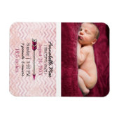アドベンチャーアローベビーガール誕生のお知らせ写真 マグネット (横)