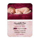 アドベンチャーアローベビーガール誕生のお知らせ写真 マグネット (縦)