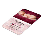 アドベンチャーアローベビーガール誕生のお知らせ写真 マグネット (左側)