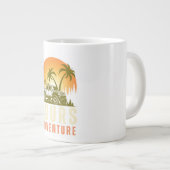 アドベンチャーアワイおもしろいト、キャンプ、キャンプアイディア ジャンボコーヒーマグカップ (正面右)