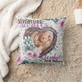 アドベンチャーアワイベビーフォト誕生統計生まれ新 クッション (ブランケット)