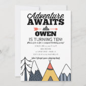 アドベンチャーアワイモダンズキャンプアウトバースデーパーティー 招待状 (正面)