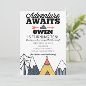 アドベンチャーアワイモダンズキャンプアウトバースデーパーティー 招待状 (スタンド正面)