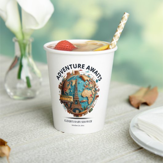 アドベンチャーアワイモダンズグローブベビーシャワー紙Cu 紙コップ (インサイチュ)