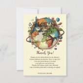 アドベンチャーアワイヴィンテージグローブベビーシャワー サンキューカード (正面)