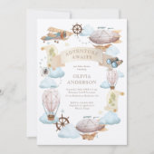 アドベンチャーアワイヴィンテージバルーンベビーシャワー 招待状 (正面)