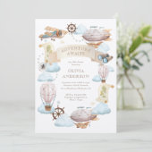 アドベンチャーアワイヴィンテージバルーンベビーシャワー 招待状 (スタンド正面)