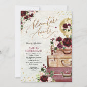 アドベンチャーアワイヴィンテージフローラ旅行赤ちゃんシャワー 招待状 (正面)