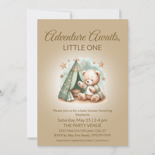 アドベンチャーアワイ男女兼用ツベアベビー 招待状 (正面)