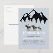 アドベンチャーアワイ素朴ズウッドランドムースベイビーシャワー インビテーションポストカード (正面/裏面)