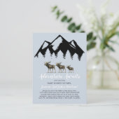 アドベンチャーアワイ素朴ズウッドランドムースベイビーシャワー インビテーションポストカード (スタンド正面)