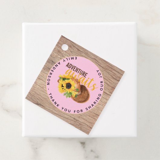 アドベンチャーアワイ素朴ズサンフラワーベビーシャワー フェイバータグ (インサイチュ)