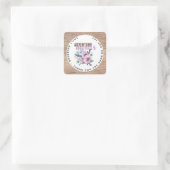 アドベンチャーアワイ素朴ズパープルフラワーベビーシャワー スクエアシール (バッグ)