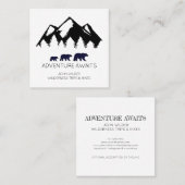 アドベンチャーアワイ素朴ズベアーズアウトドアハイクスガイド スクエア名刺 (正面/裏面)