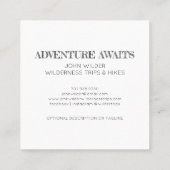 アドベンチャーアワイ素朴ズベアーズアウトドアハイクスガイド スクエア名刺 (裏面)