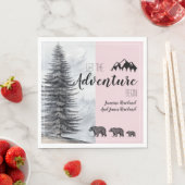 アドベンチャーアワイ素朴ズベアーズピンクベビーシャワー スタンダードランチョンナプキン (インサイチュ)