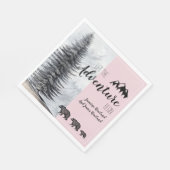 アドベンチャーアワイ素朴ズベアーズピンクベビーシャワー スタンダードランチョンナプキン (角)