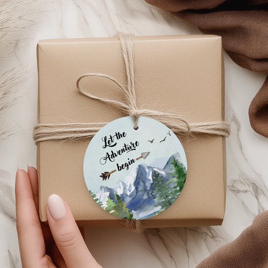 アドベンチャーアワイ素朴ツウォーターカラーマウンテン フェイバータグ