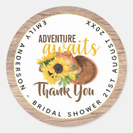 アドベンチャーアワイ素朴ツサンフラワーズブライダルシャワー ラウンドシール