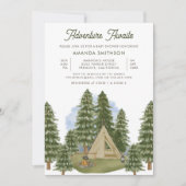 アドベンチャーアワイ素朴ツフォレストキャンピングベビーシャワー 招待状 (正面)