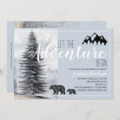 アドベンチャーアワイ素朴ツベアーズベビー 招待状 (正面/裏面)