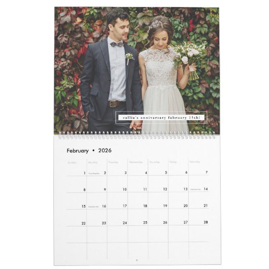 アドベンチャーアワイ赤面と白フローラ写真 カレンダー (2月 2026)