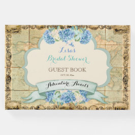 アドベンチャーアワitsヴィンテージワールドマップブルーアジサイ ゲストブック