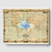 アドベンチャーアワitsヴィンテージワールドマップブルーアジサイ ゲストブック (裏面)