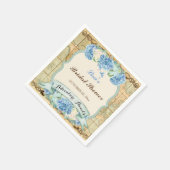 アドベンチャーアワitsヴィンテージワールドマップブルーアジサイ スタンダードカクテルナプキン (角)