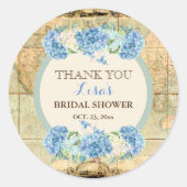 アドベンチャーアワitsヴィンテージワールドマップブルーアジサイ ラウンドシール (正面)