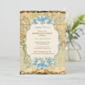 アドベンチャーアワitsヴィンテージワールドマップブルーアジサイ 招待状 (スタンド正面)