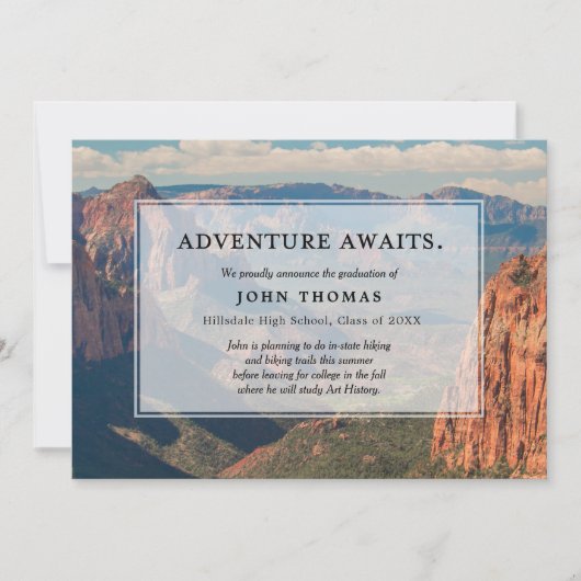 アドベンチャーアワits-Mountain、卒業発表 招待状 (正面)