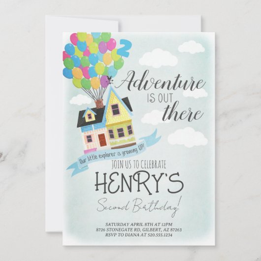 アドベンチャーイズアウトザアウト誕生日招待状 招待状 (正面)