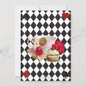 アドベンチャーインワンダーランド不機嫌ティーパーティー誕生日 招待状 (裏面)