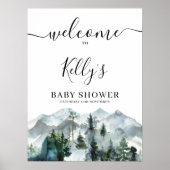 アドベンチャーウィルダネスベビーシャワーウェルカムサイン ポスター (正面)