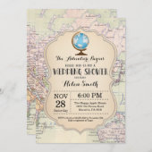 アドベンチャーウェディングシャワー招待状マップトラベル 招待状 (正面/裏面)