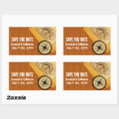 アドベンチャーウェディング日付シールを保存 長方形シール (シート)