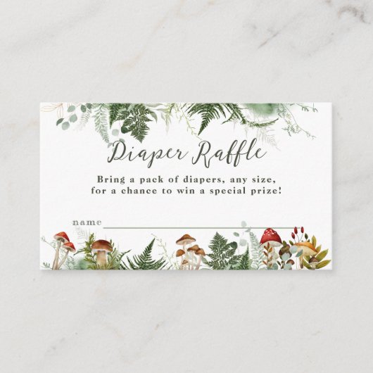 アドベンチャーウッドランドキノコ男の赤ちゃんシャワー エンクロージャーカード (正面)