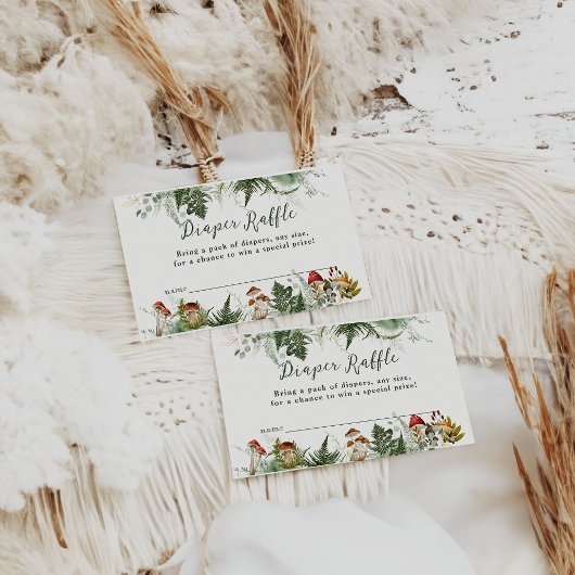 アドベンチャーウッドランドキノコ男の赤ちゃんシャワー エンクロージャーカード