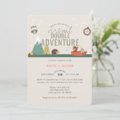 アドベンチャーウッドランドツインガールズバーチャルベビーシャワー 招待状 (スタンド正面)