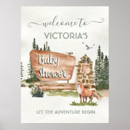 アドベンチャーウッドランドナショナルパークベビーウェルカムサイン ポスター